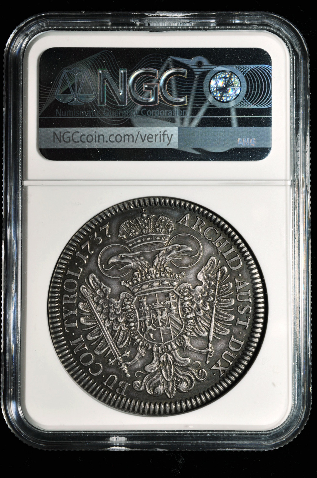 《竞宝斋》钱币微拍-第2场（0佣金包邮） NGC AU58 奥地利HALL泰勒1737  银币