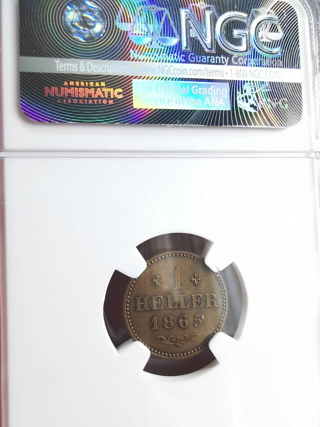 凡希社世界钱币微拍第一百六十八期 1865法兰克福HELLER铜币NGC-MS63