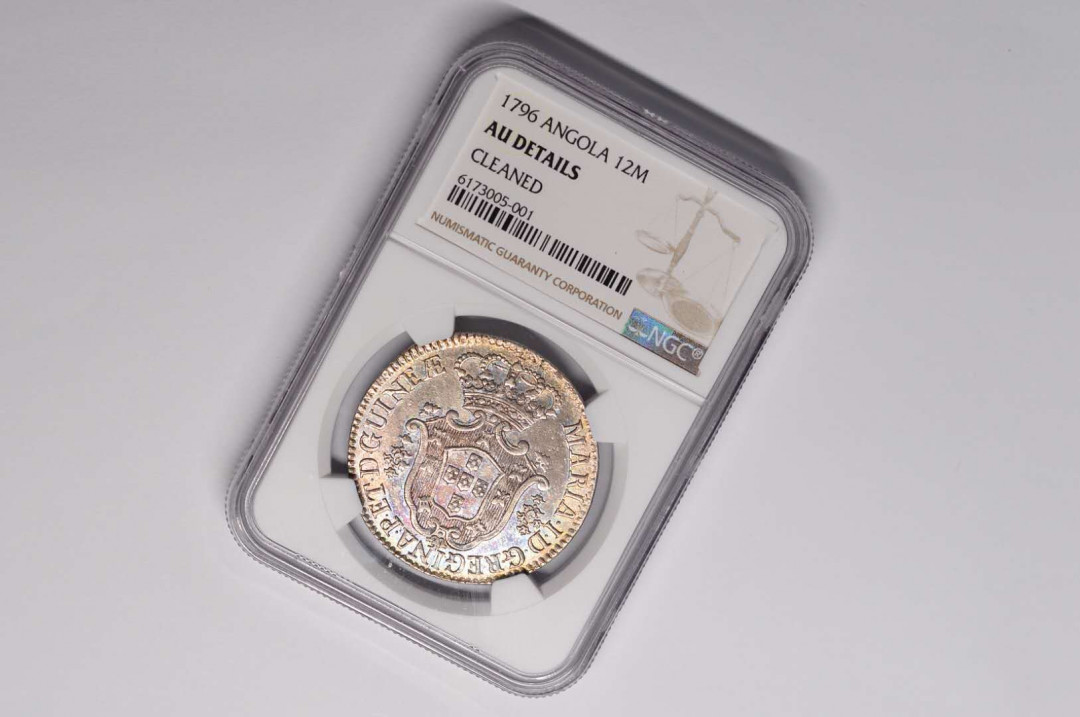 凡希社世界钱币微拍第一百六十八期 荐！1796葡属非洲12马库塔银币NGC-AUD稀有品种！