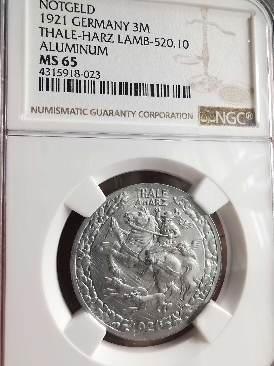 凡希社世界钱币微拍第一百六十八期 1921德国紧急马克NGC-MS65