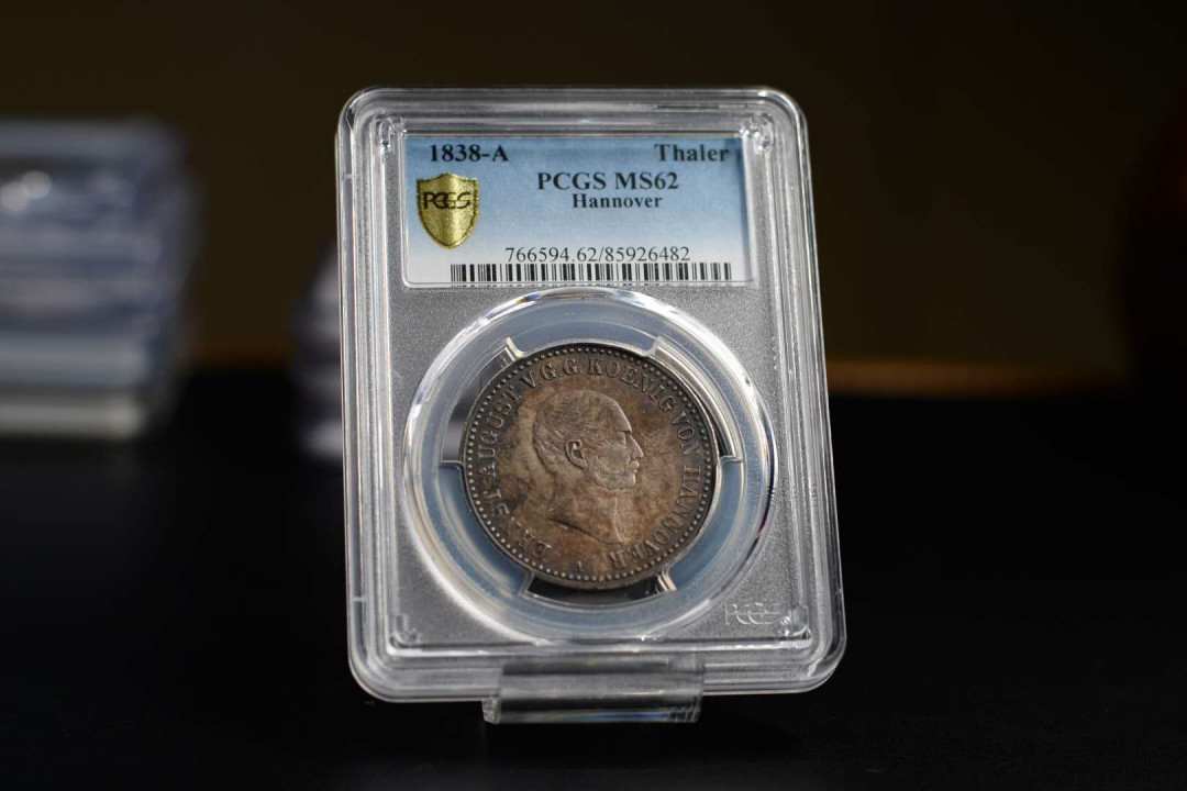 凡希社世界钱币微拍第一百六十八期 荐！1838A德国汉诺威泰勒PCGS-MS62焦糖包浆！