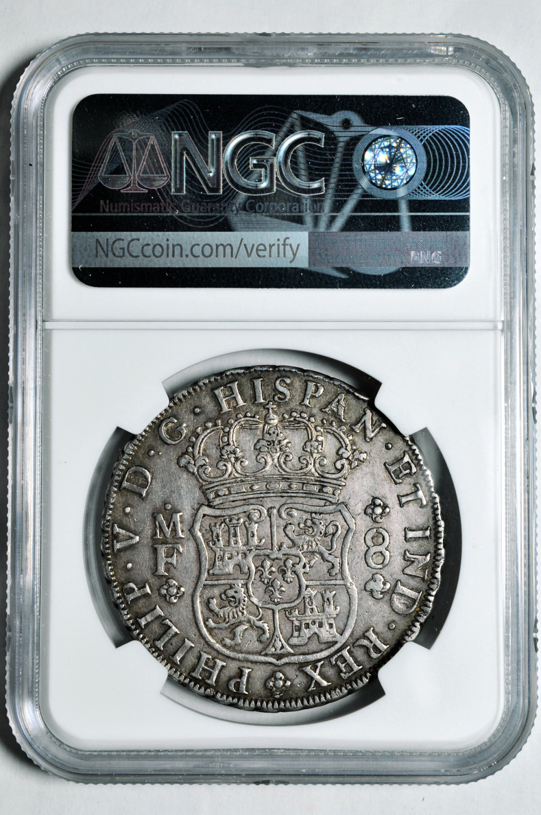 《竞宝斋》钱币微拍-第2场（0佣金包邮） NGC AU55墨西哥1735年早期地球8R 银币