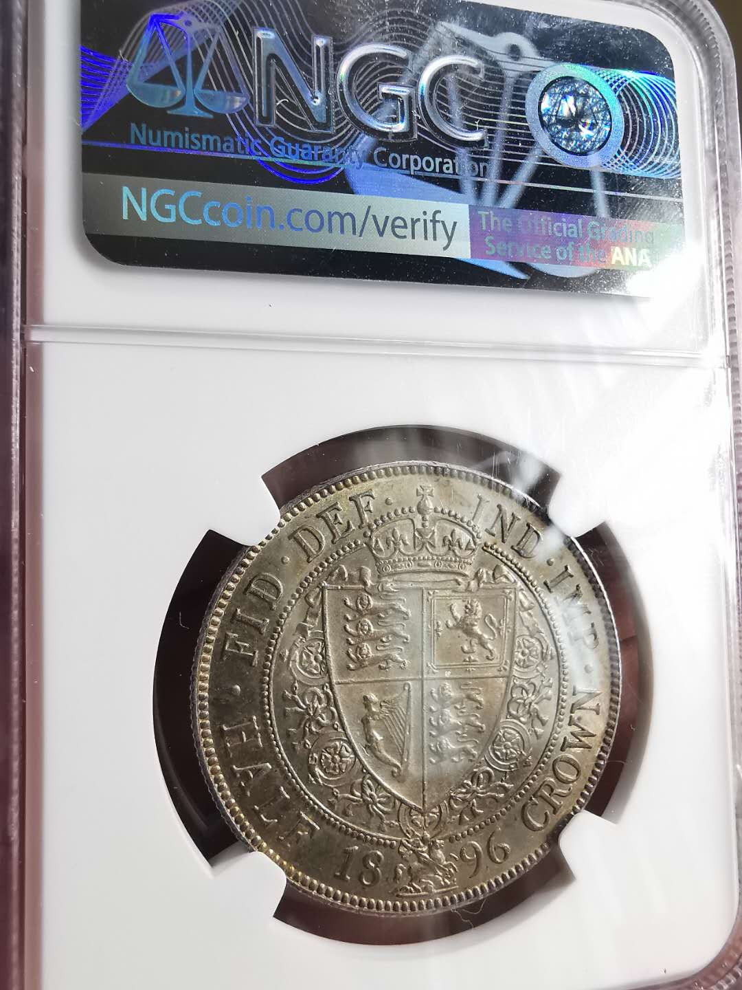 凡希社世界钱币微拍第一百六十八期 1896英国老维批纱半克朗NGC-AU58