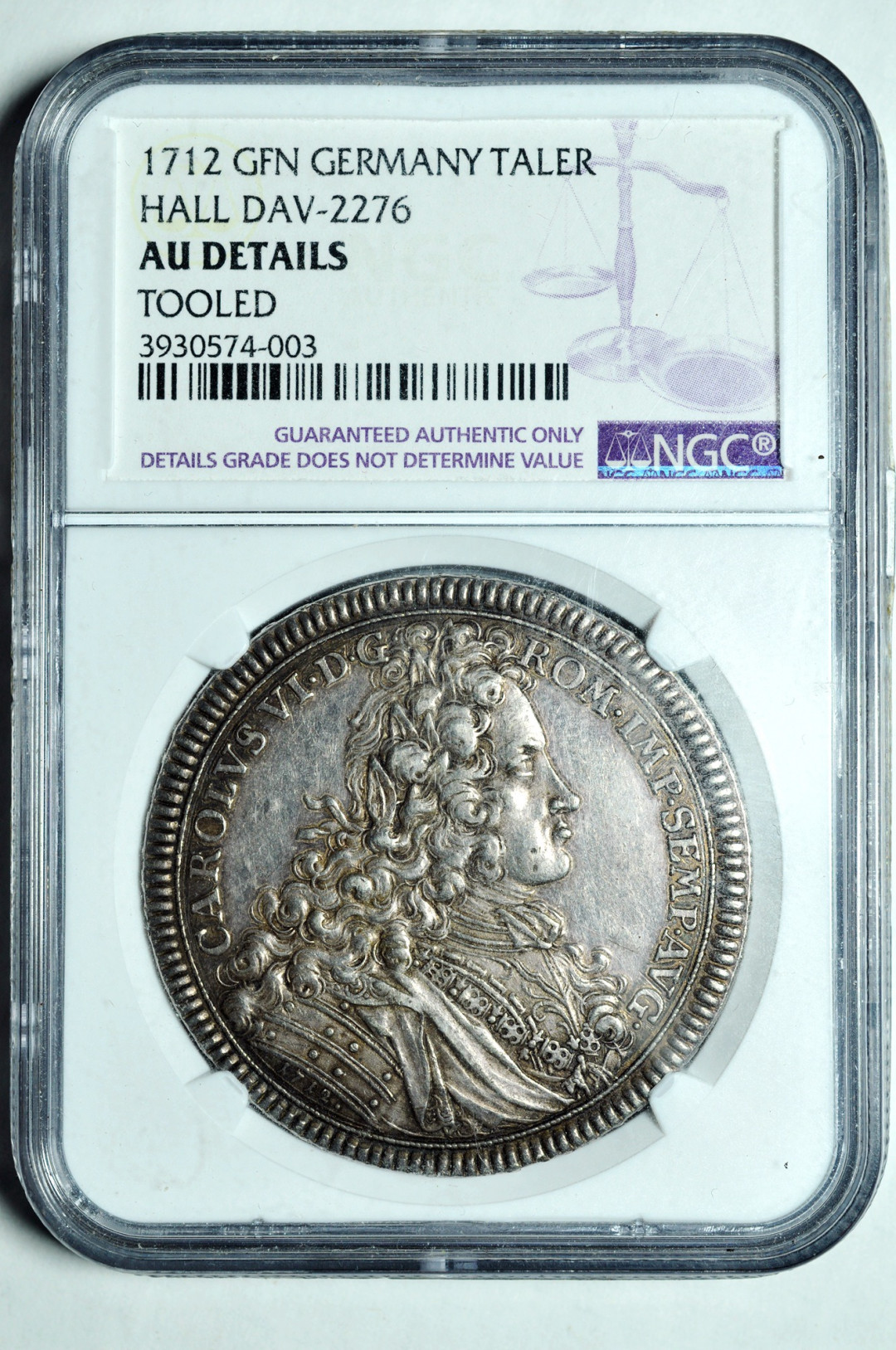 《竞宝斋》钱币微拍-第2场（0佣金包邮） NGC AU 德意志帝国 1712年 卡尔六世塔勒 银币 纽伦堡造币厂