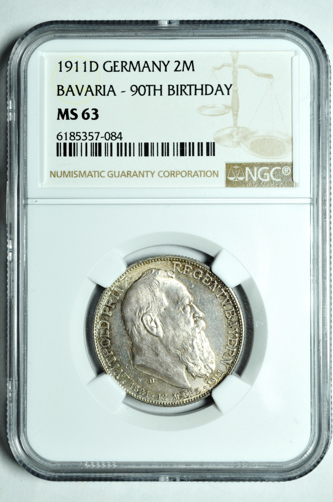 《竞宝斋》钱币微拍-第2场（0佣金包邮） 德国1911年2马克银币 ngc ms63  银币