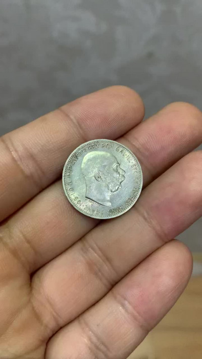 《竞宝斋》钱币微拍-第2场（0佣金包邮） 淡五彩车轮光 奥地利1914年  1克朗银币