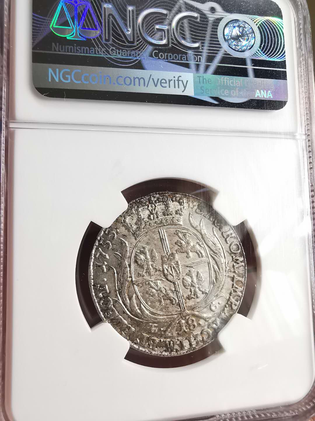 凡希社世界钱币微拍第一百六十八期 1755波兰18格罗申NGC-AU55