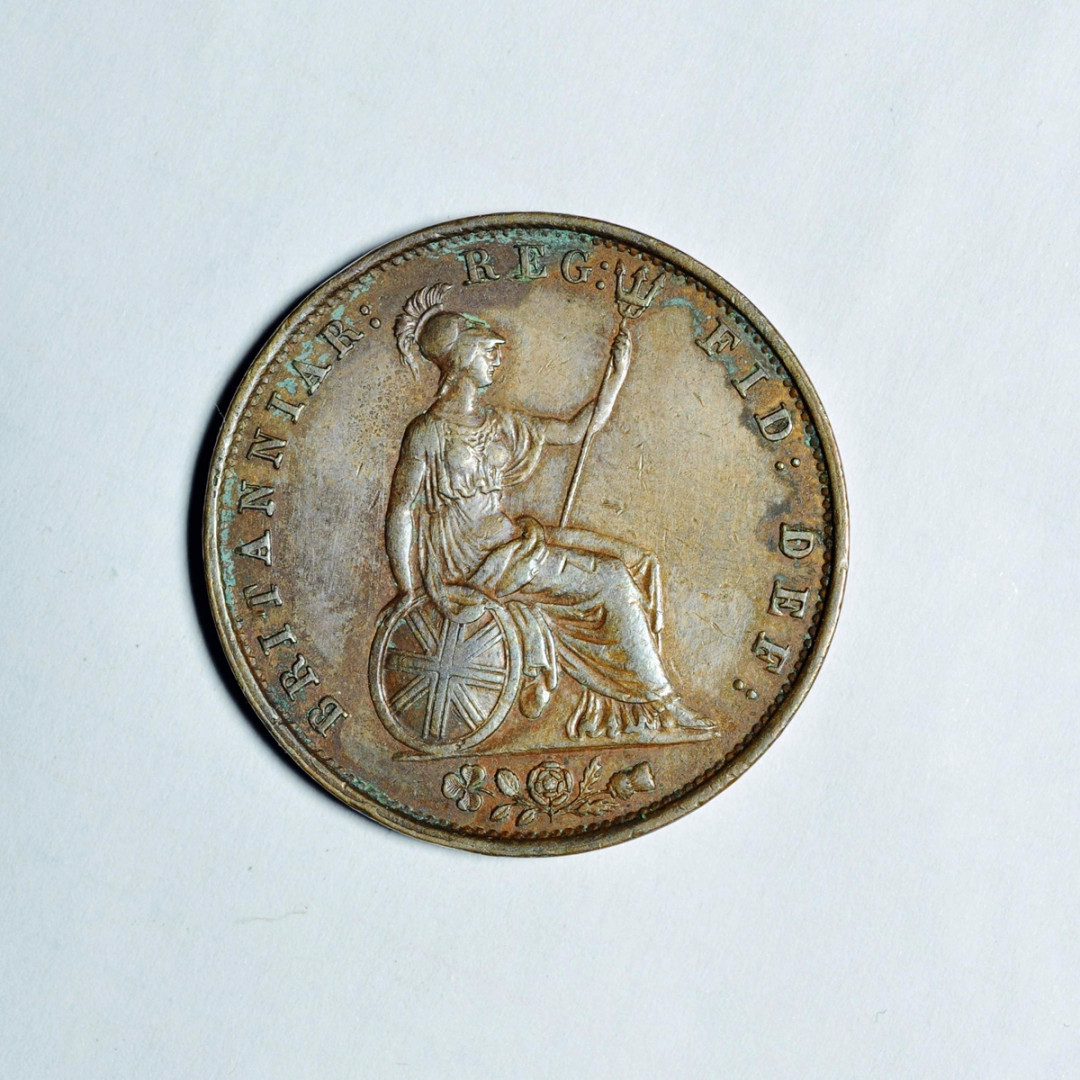 《竞宝斋》钱币微拍-第2场（0佣金包邮） 英国 1853年 维多利亚女王 半便士 铜币