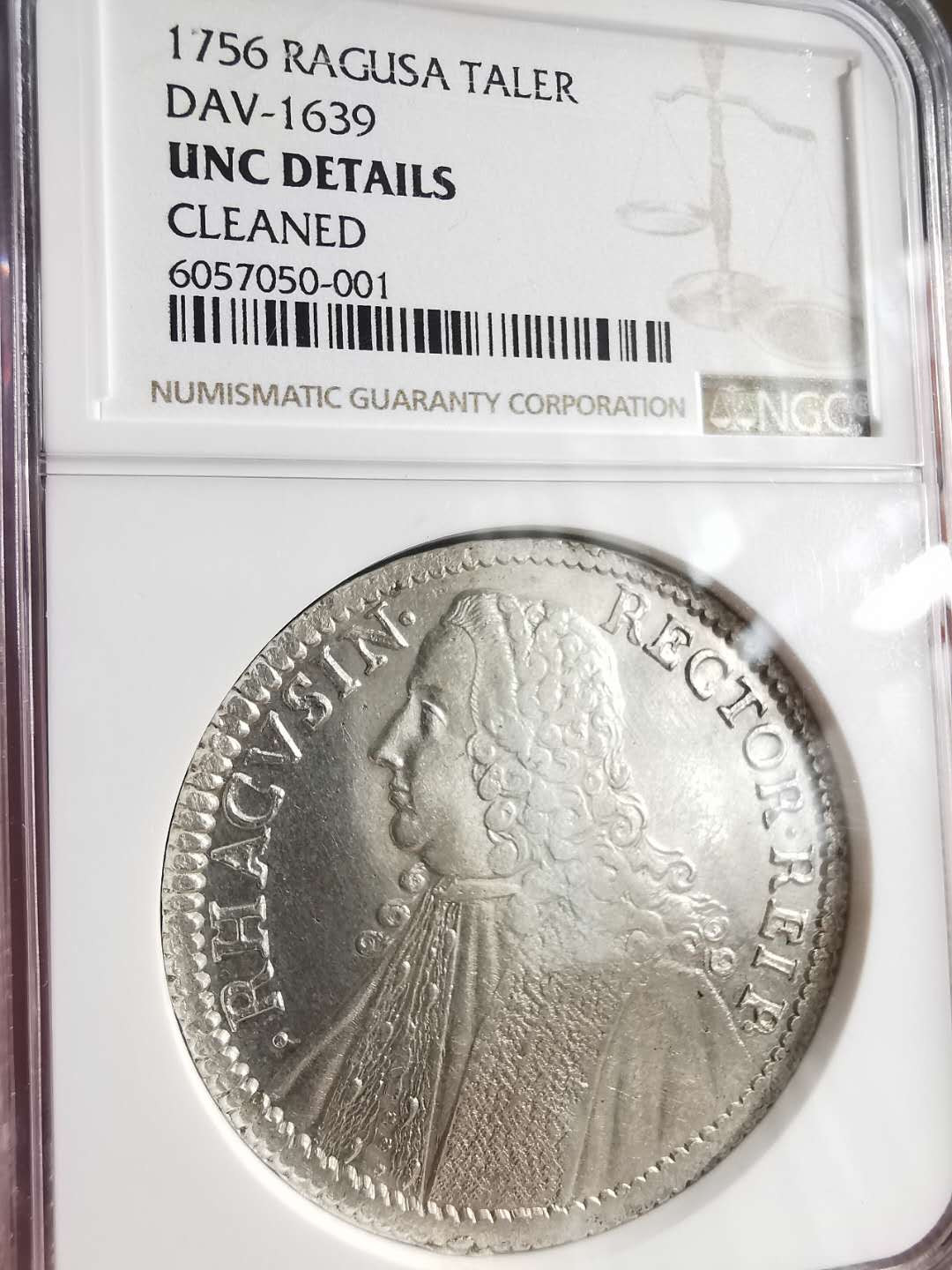 凡希社世界钱币微拍第一百六十八期 1756拉古萨塔莱罗大银NGC-UNCD高品质！