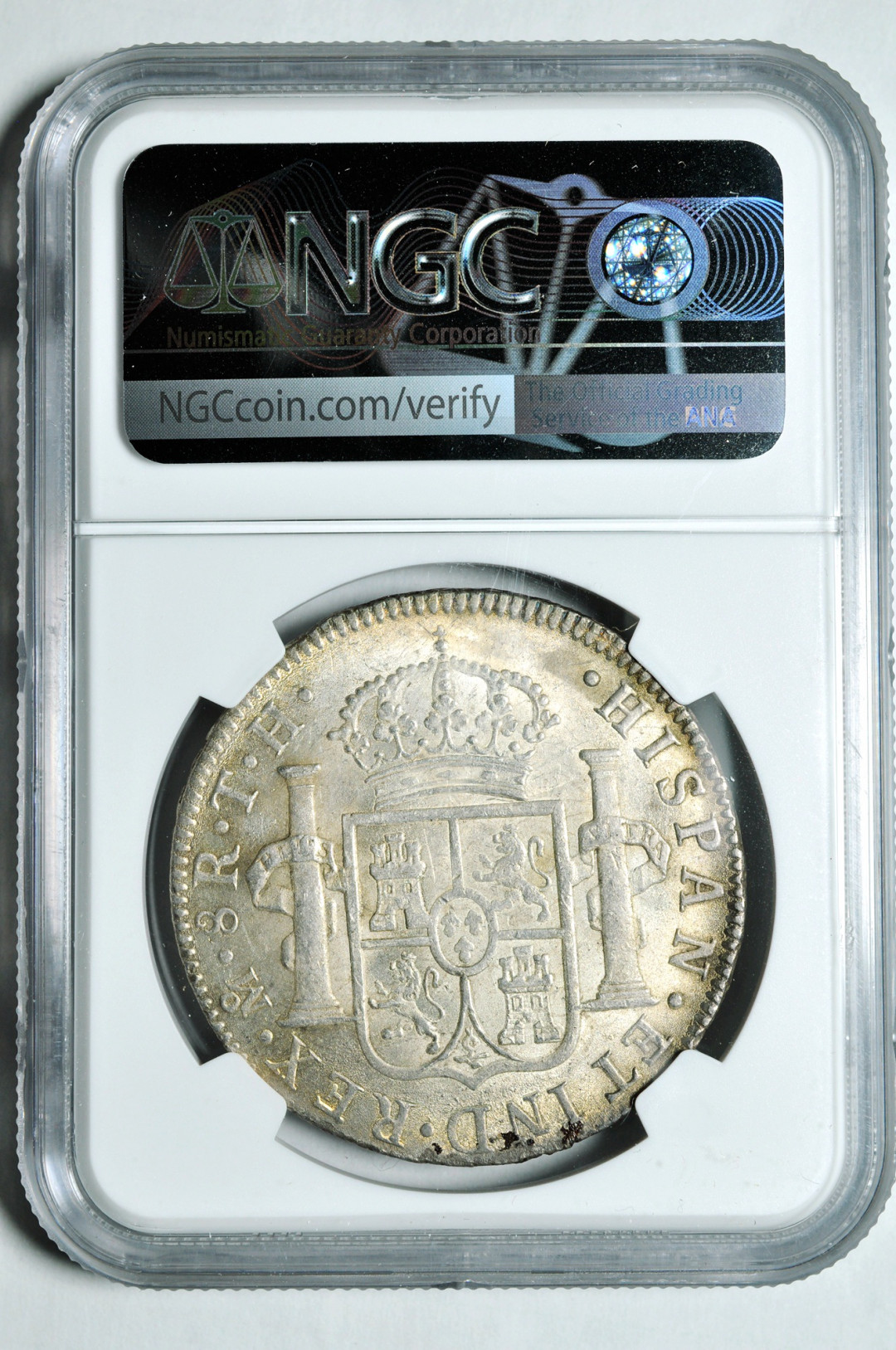 《竞宝斋》钱币微拍-第2场（0佣金包邮） NGC AU58墨西哥1804年卡四8R 银币