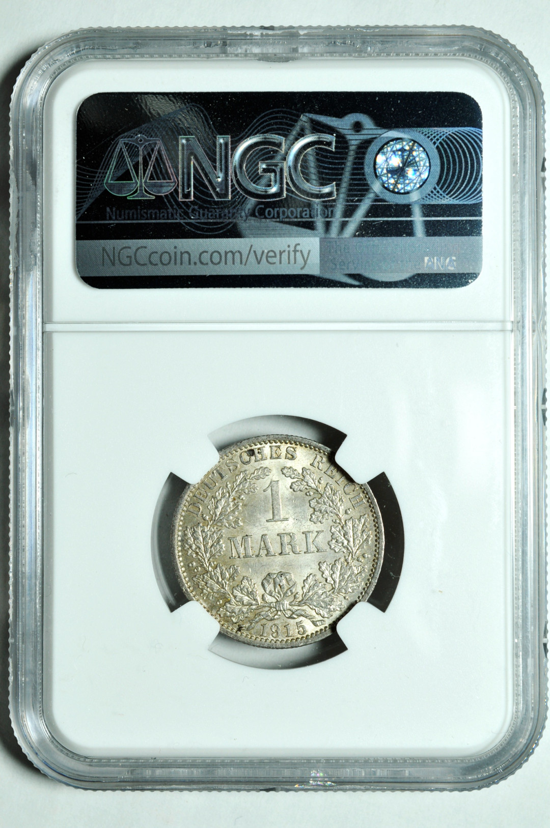 《竞宝斋》钱币微拍-第2场（0佣金包邮） 德国长翅1马克银币 ngc ms62  银币