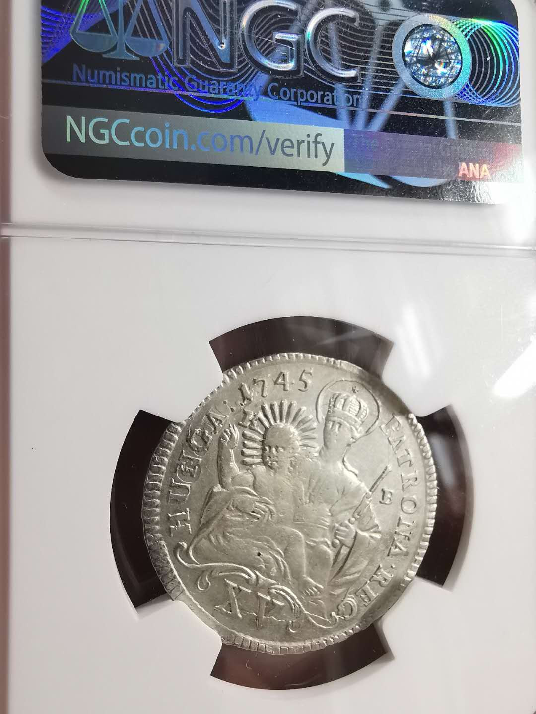 凡希社世界钱币微拍第一百六十八期 1745神罗匈牙利15K NGC-AUD