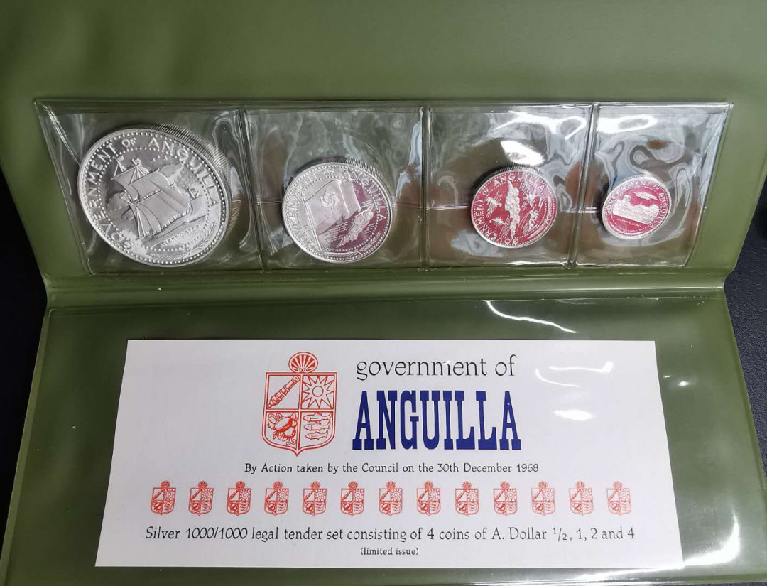 凡希社世界钱币微拍第一百六十八期 荐！1969安圭拉全银精铸大钱包全品！