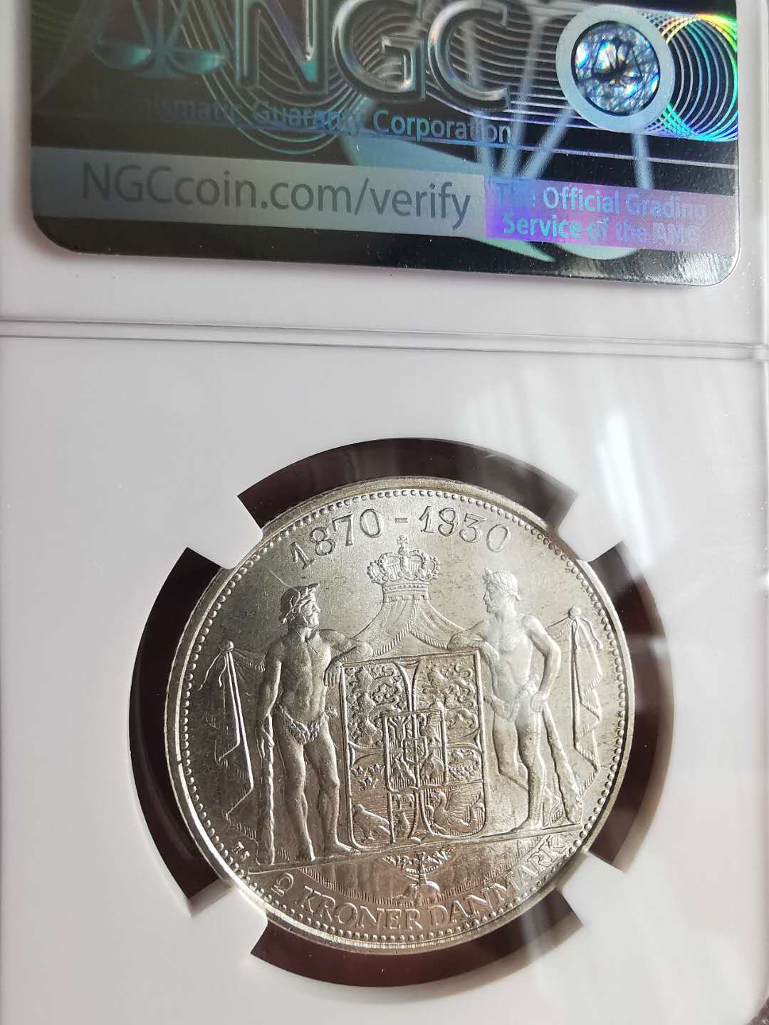 凡希社世界钱币微拍第一百六十八期 1930丹麦2K国王纪念银币NGC-MS63