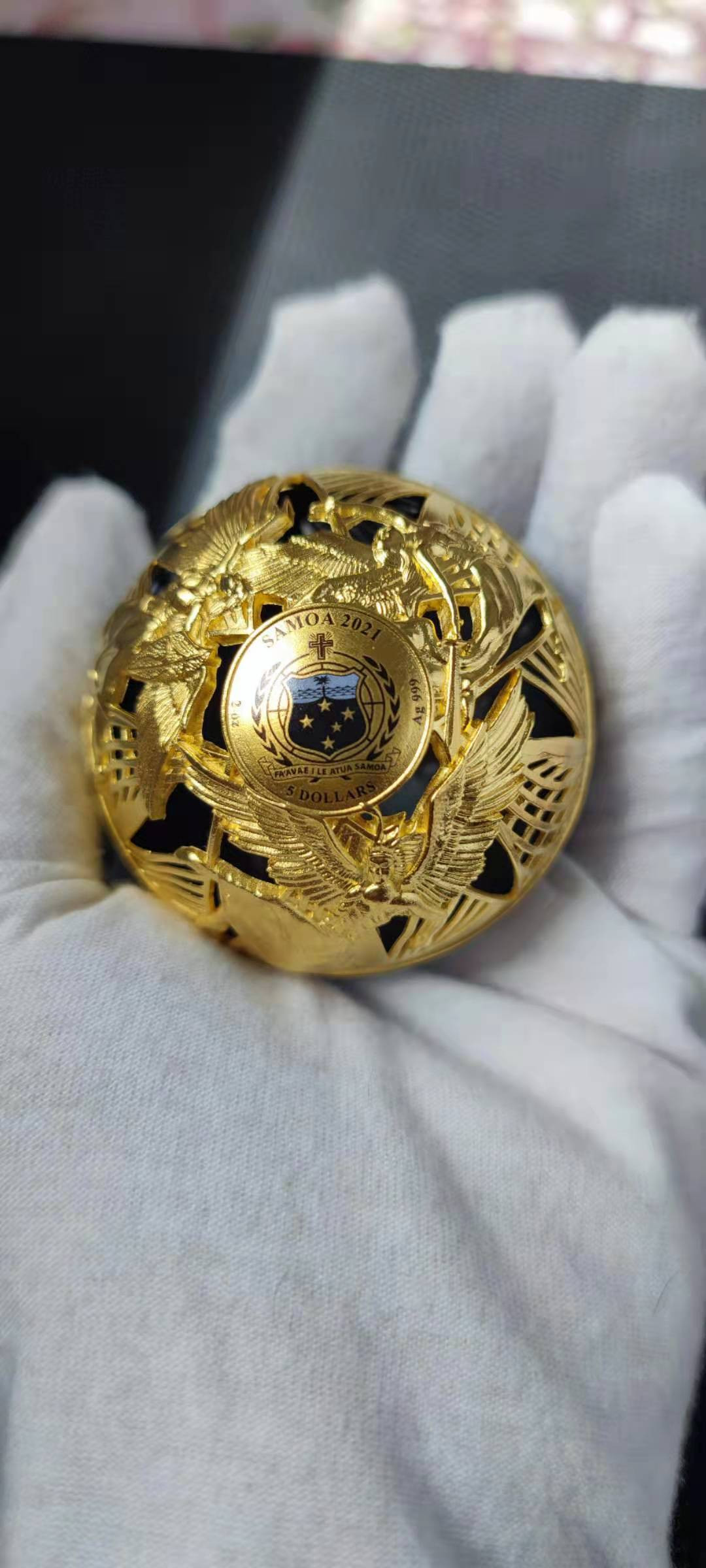 【随心拍&Getcoins】钱币拍卖第九十九期～ 萨摩亚2021年地狱与天堂2盎司镂空镀金纪念银币