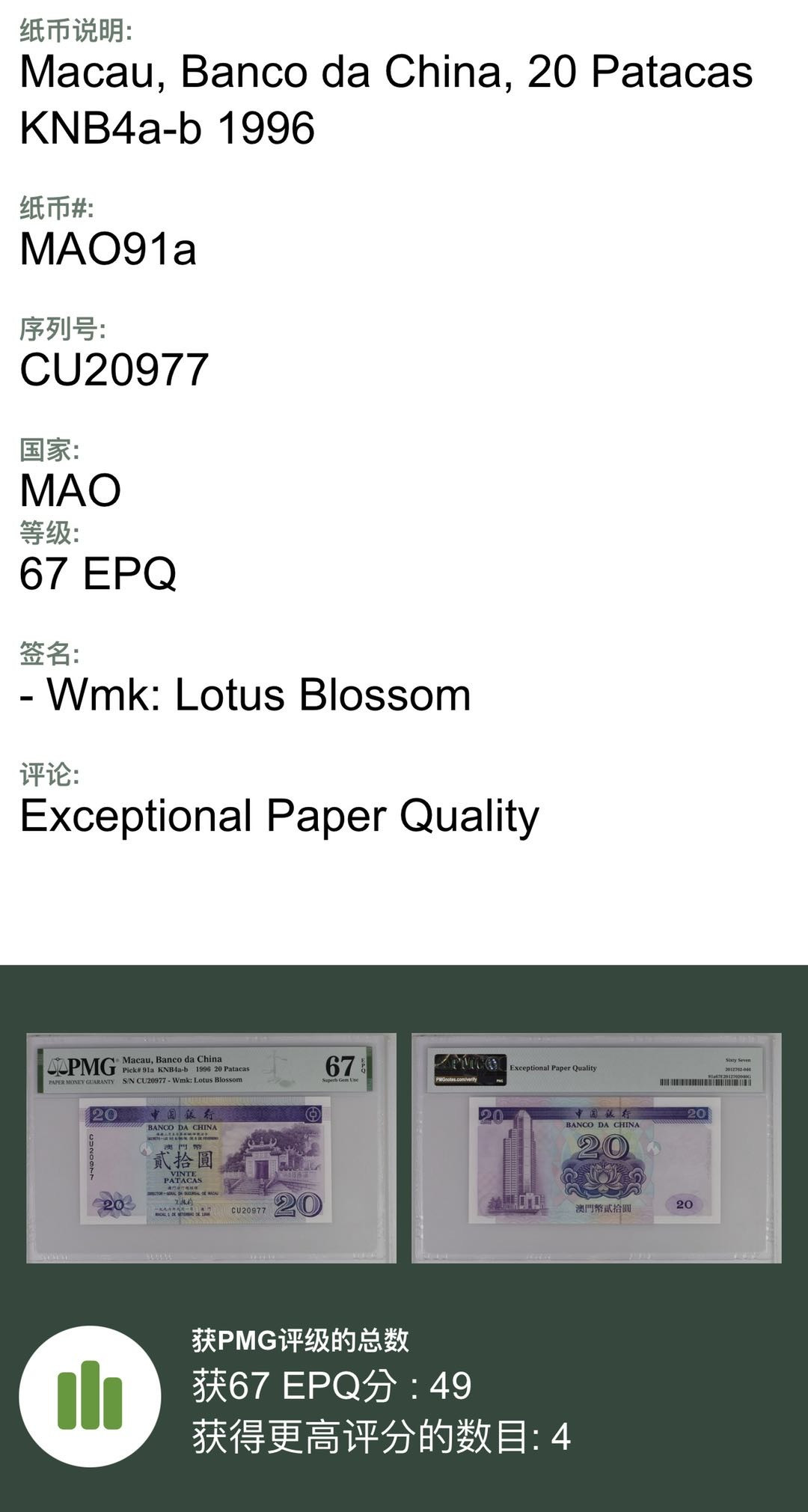 【丑猫0905】今晚七点整，快拍 96年澳门中银20【亚军分】