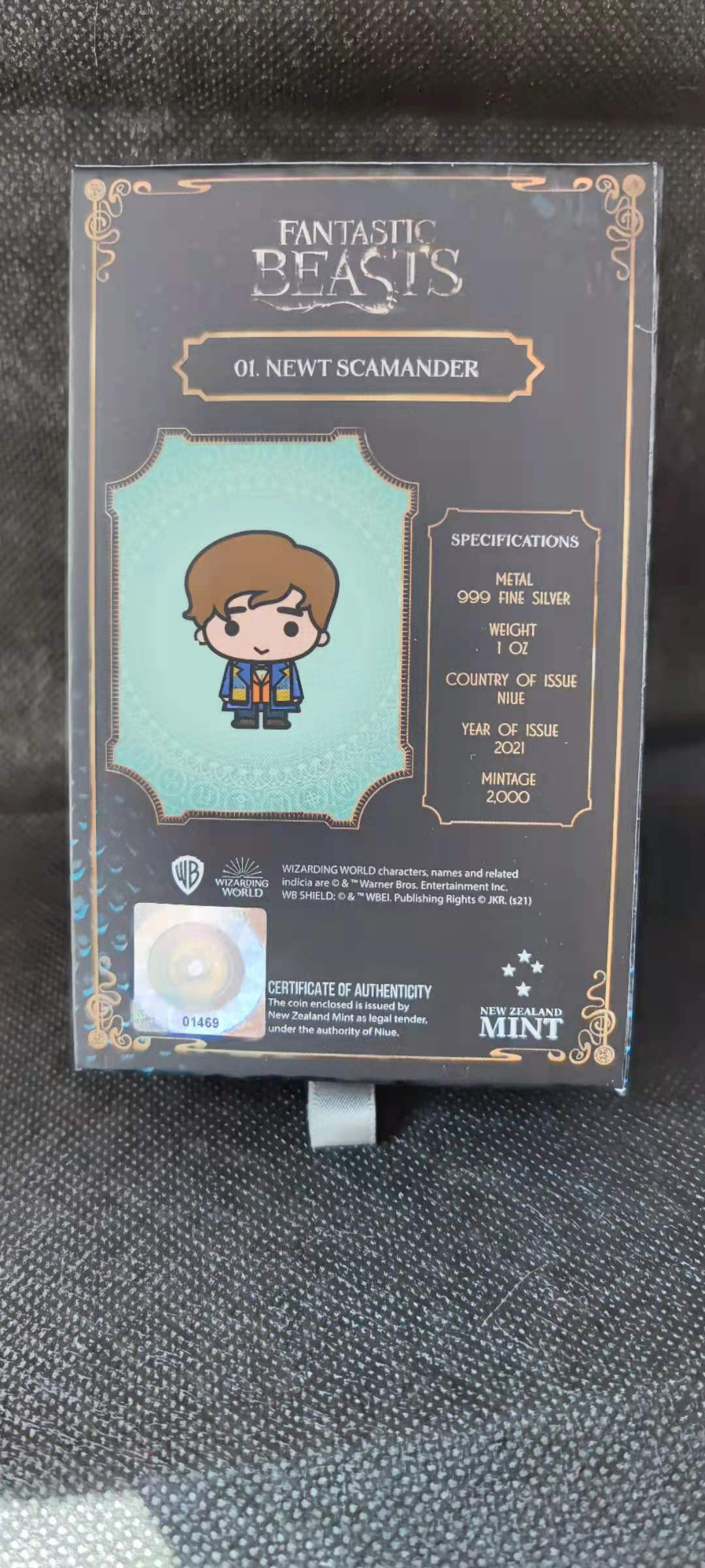 【随心拍&Getcoins】钱币拍卖第九十九期～ 纽埃2021年Chibi神奇动物纽特·斯卡曼德彩色银币
