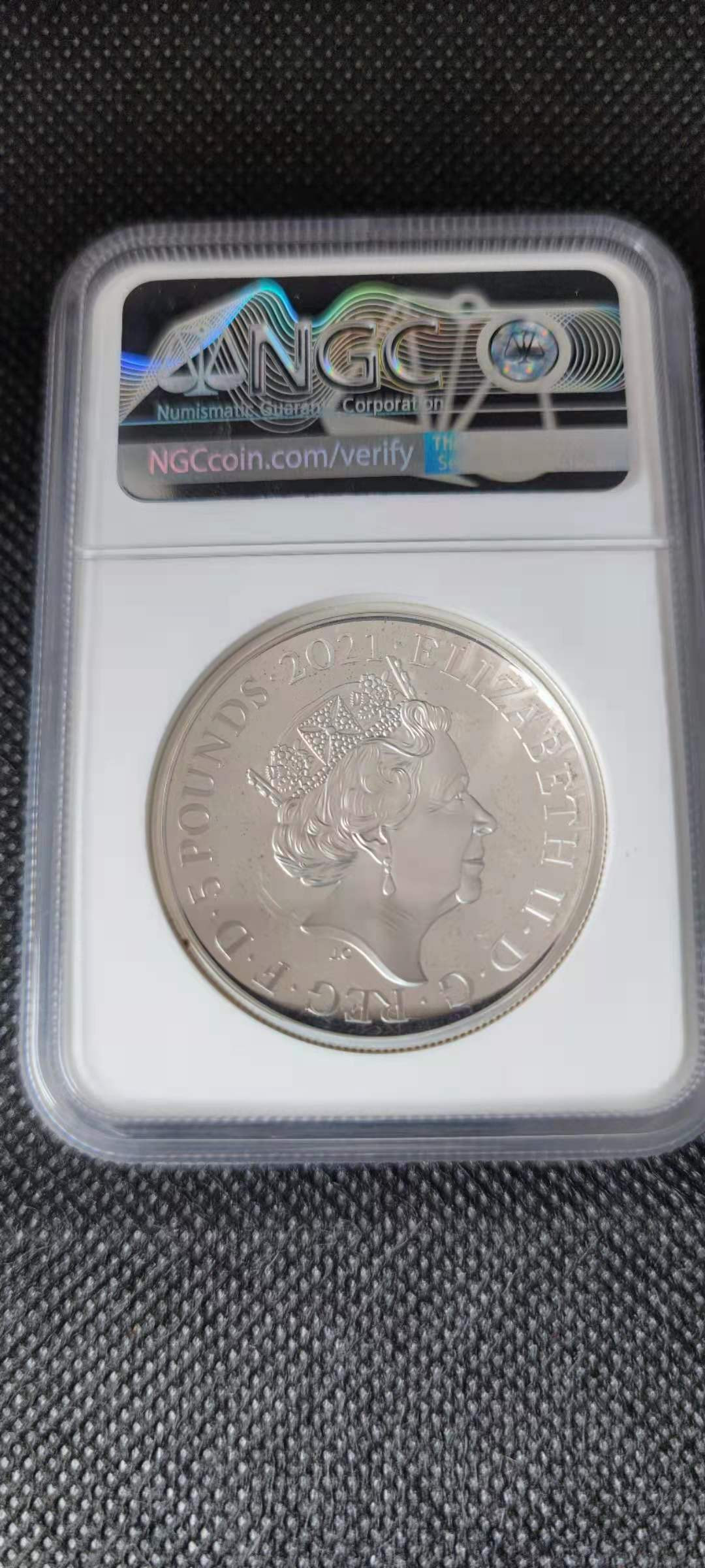 【随心拍&Getcoins】钱币拍卖第九十九期～    英国2021年5英镑皇家阿尔伯特音乐厅150周年曲面版银币