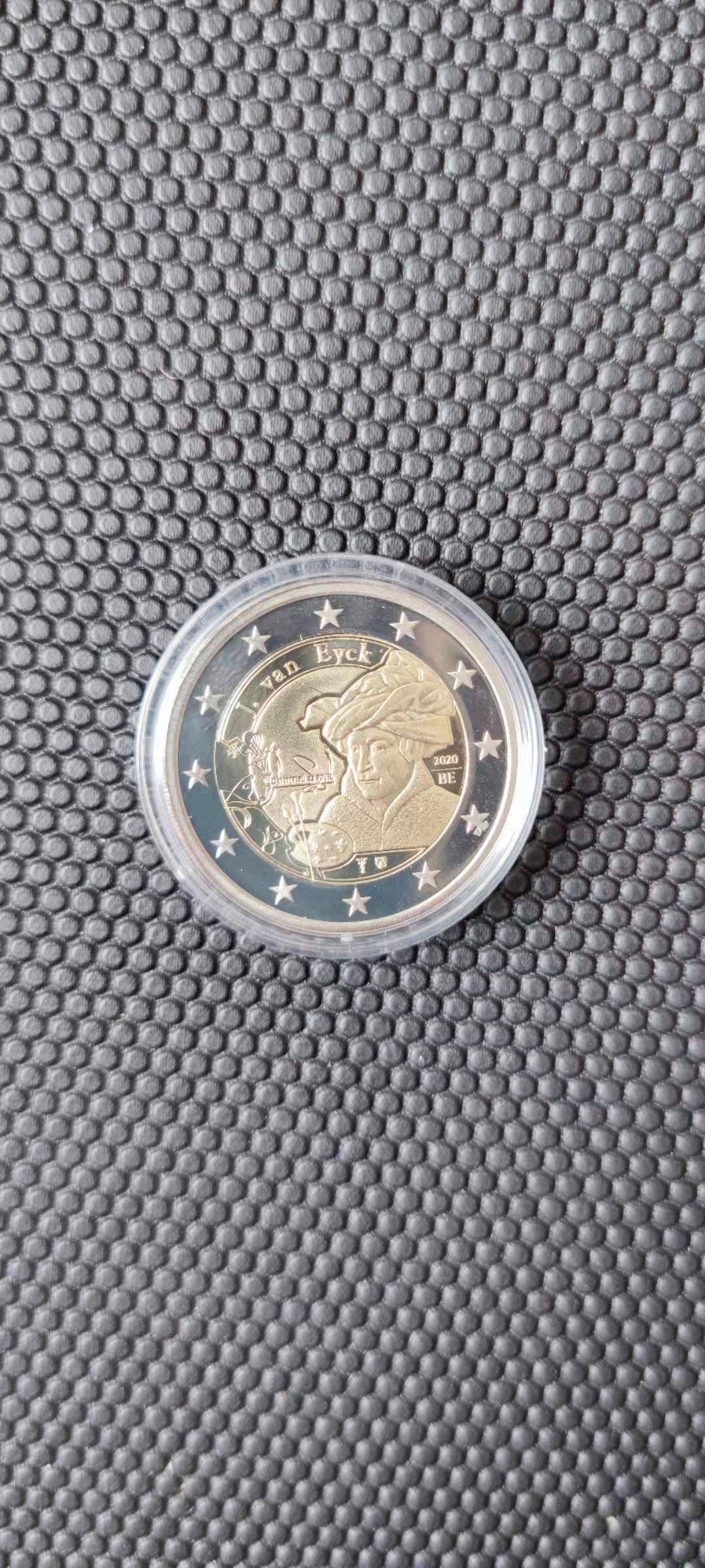 【随心拍&Getcoins】钱币拍卖第九十九期～ 比利时2020年画家杨.凡.艾克2欧双色精制纪念币
