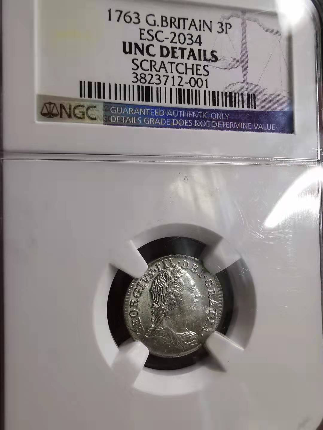 凡希社世界钱币副品捡漏自动拍专场一 1763乔三3便士NGC-UNCD