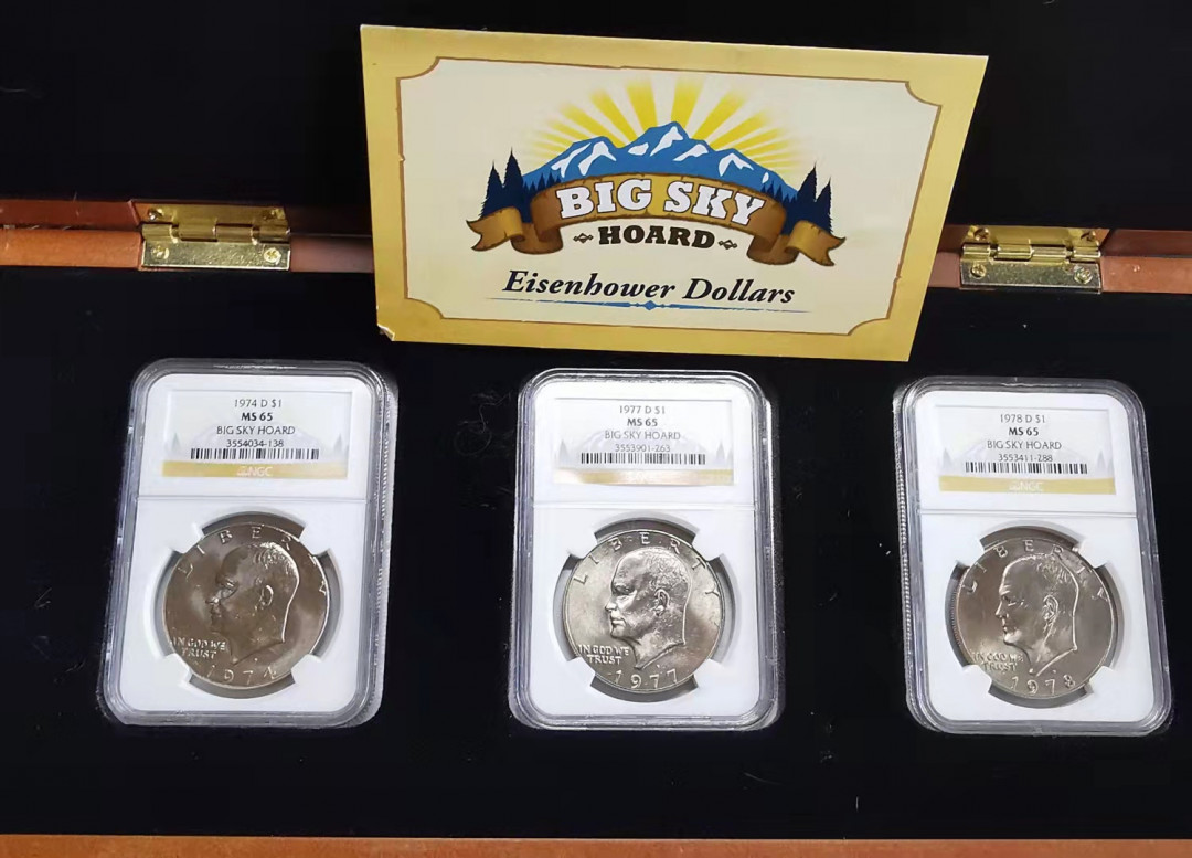 凡希社世界钱币副品捡漏自动拍专场一 BIGSKY窖藏 大艾森豪威尔壹圆三枚NGC