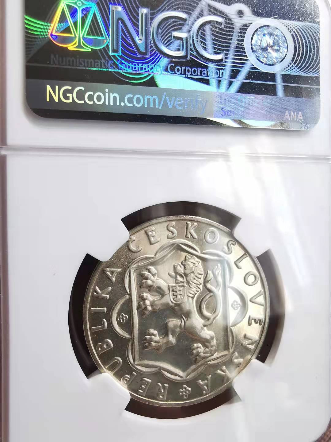 凡希社世界钱币副品捡漏自动拍专场一 荐！1954捷克斯洛伐克10K精铸银NGC-PF66