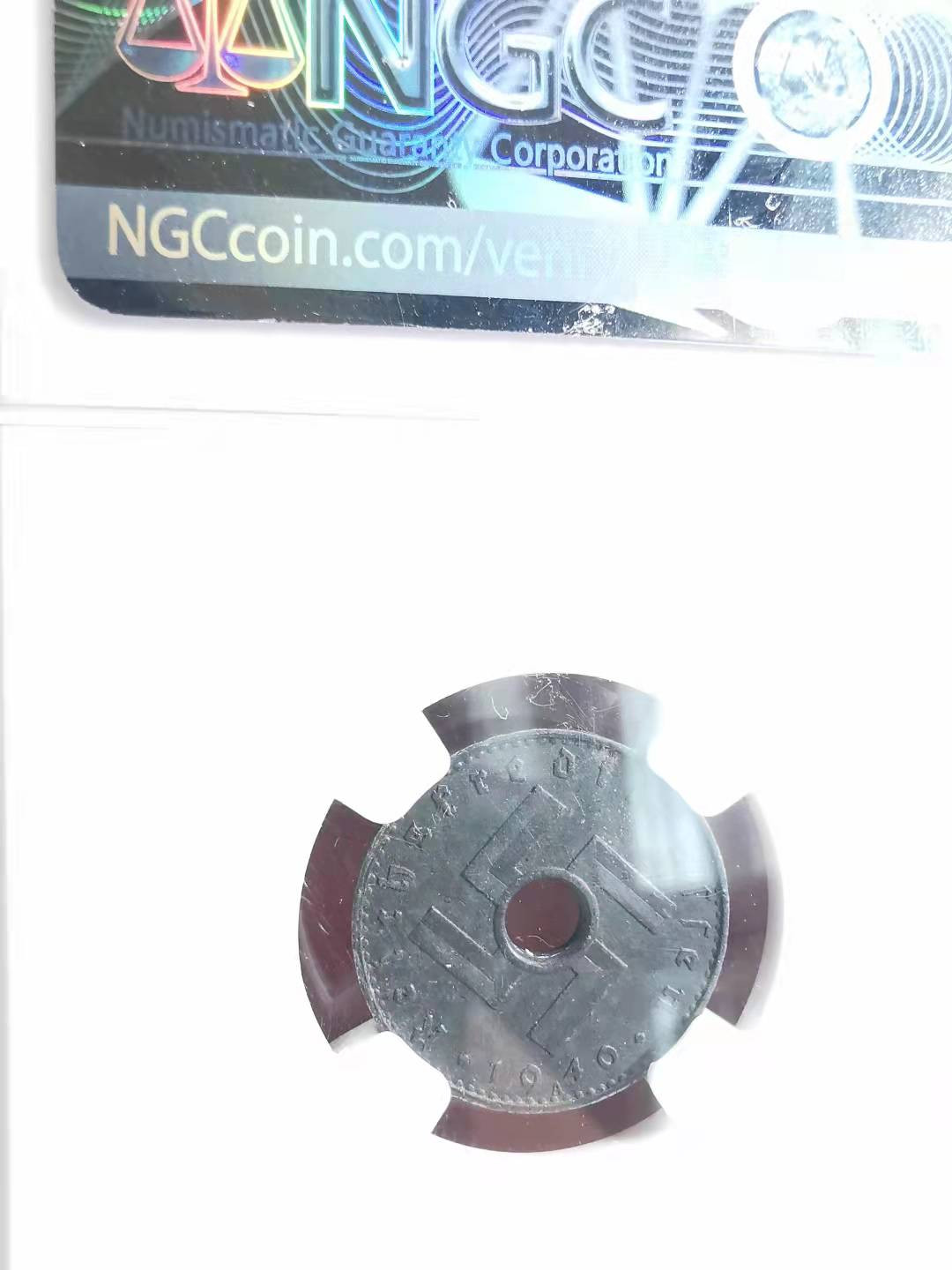 凡希社世界钱币副品捡漏自动拍专场一 1940德国中孔5芬尼NGC-AU55