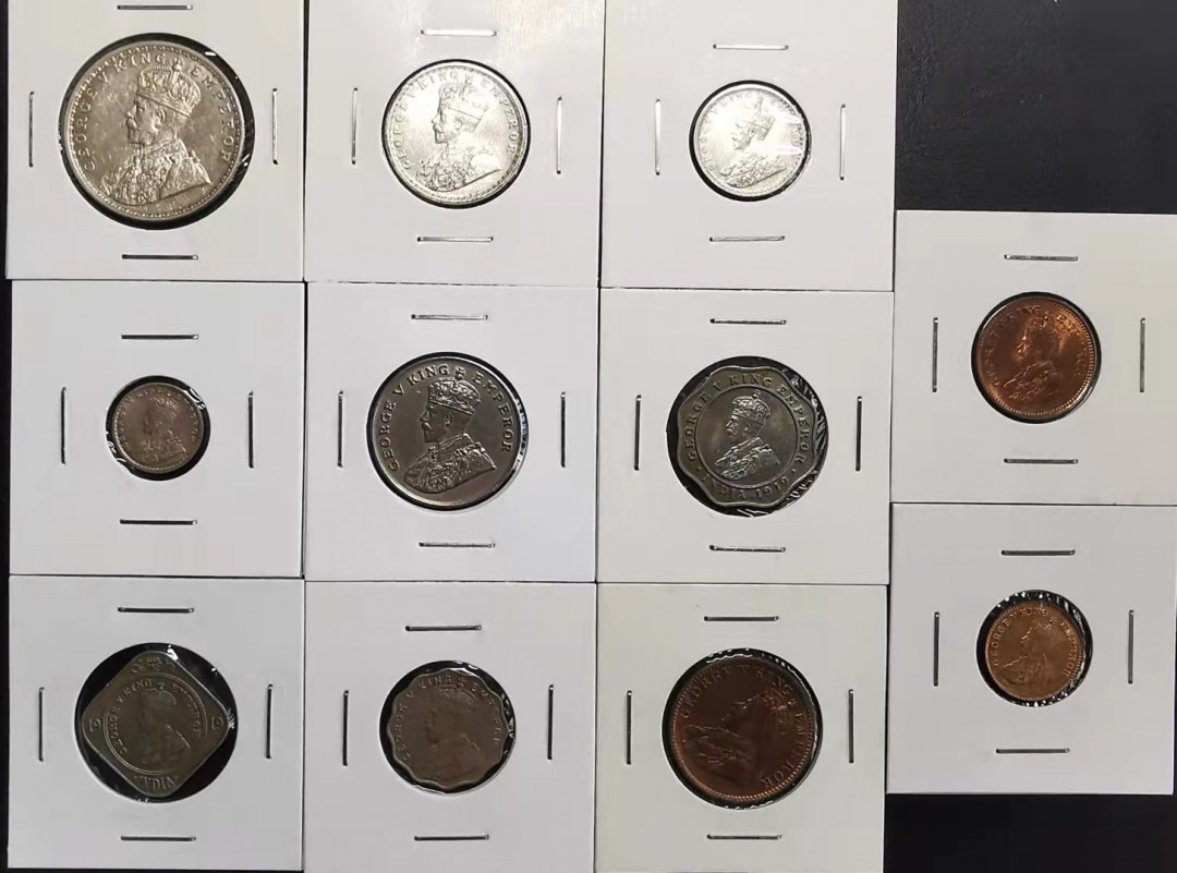 凡希社世界钱币副品捡漏自动拍专场一 荐！英属印度乔五11枚全套UNC/BU品相极佳！