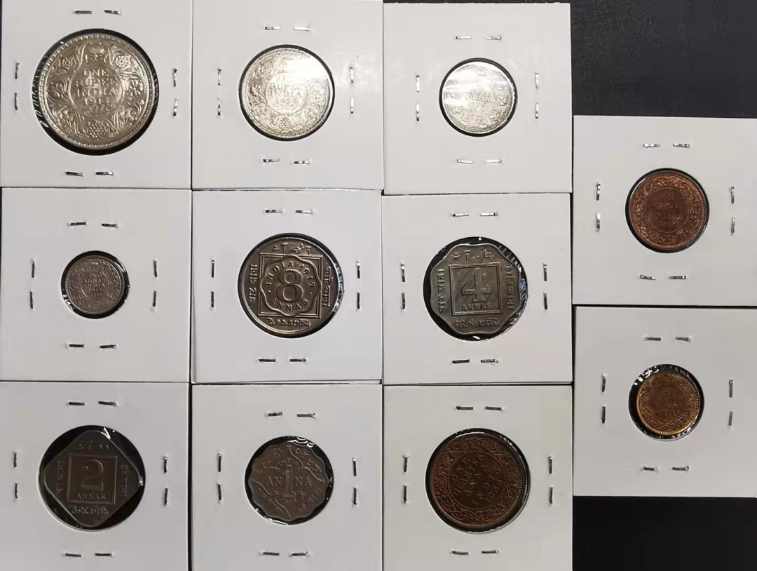 凡希社世界钱币副品捡漏自动拍专场一 荐！英属印度乔五11枚全套UNC/BU品相极佳！