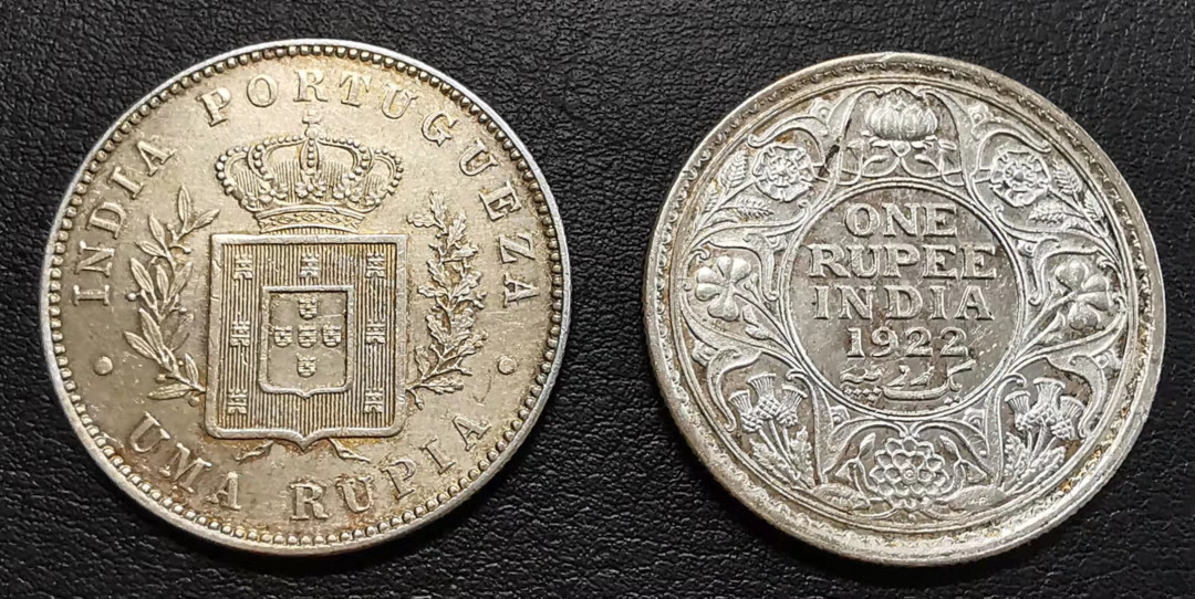 凡希社世界钱币副品捡漏自动拍专场一 葡属英属印度卢比一对XF