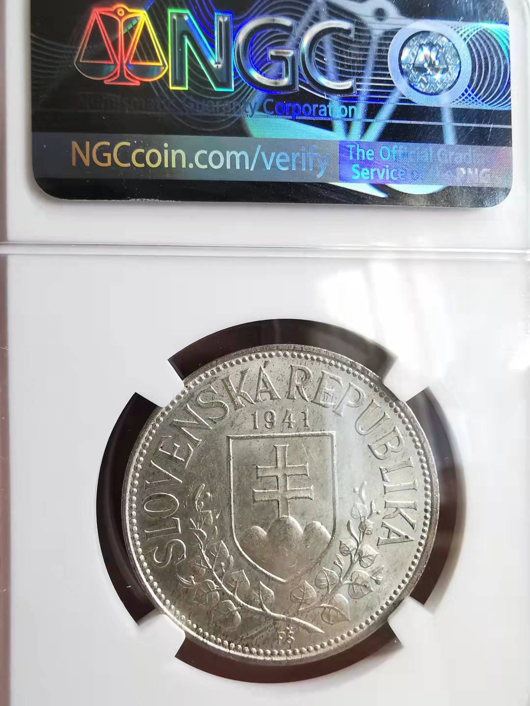 凡希社世界钱币副品捡漏自动拍专场一 荐！1941斯洛伐克20K银币NGC-MS63