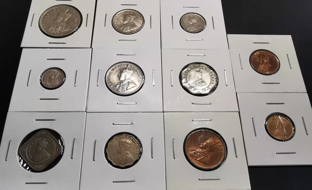 凡希社世界钱币副品捡漏自动拍专场一 荐！英属印度乔五11枚全套UNC/BU品相极佳！