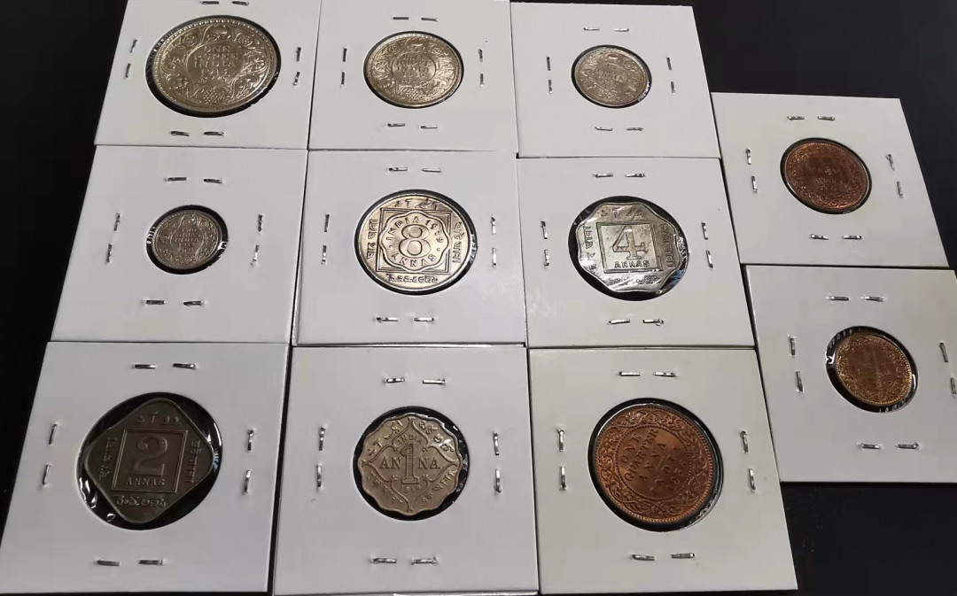 凡希社世界钱币副品捡漏自动拍专场一 荐！英属印度乔五11枚全套UNC/BU品相极佳！