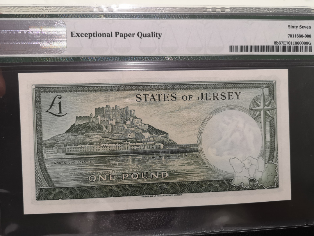 《外钞收藏家》第一百二十四期拍卖 1963年泽西1镑 pmg67 无47尾8