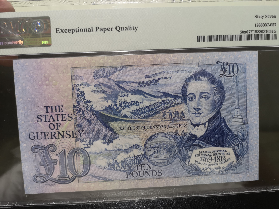 《外钞收藏家》第一百二十四期拍卖 1980-89年格恩西 10镑 pmg67