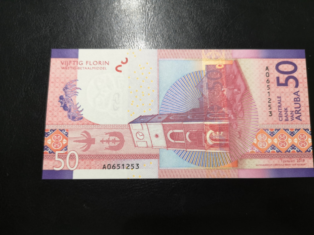 《外钞收藏家》第一百二十四期拍卖 2019年阿鲁巴最新版50 全新UNC A冠