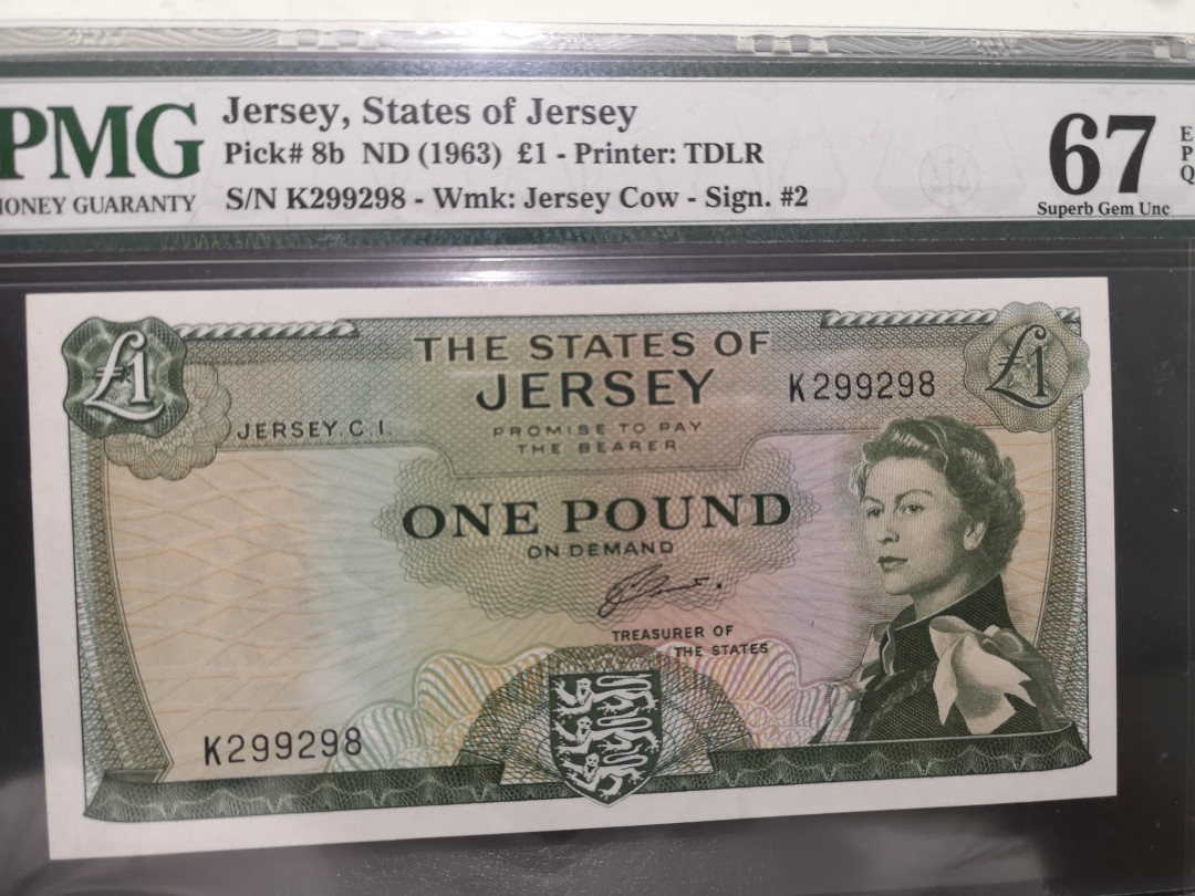 《外钞收藏家》第一百二十四期拍卖 1963年泽西1镑 pmg67 无47尾8