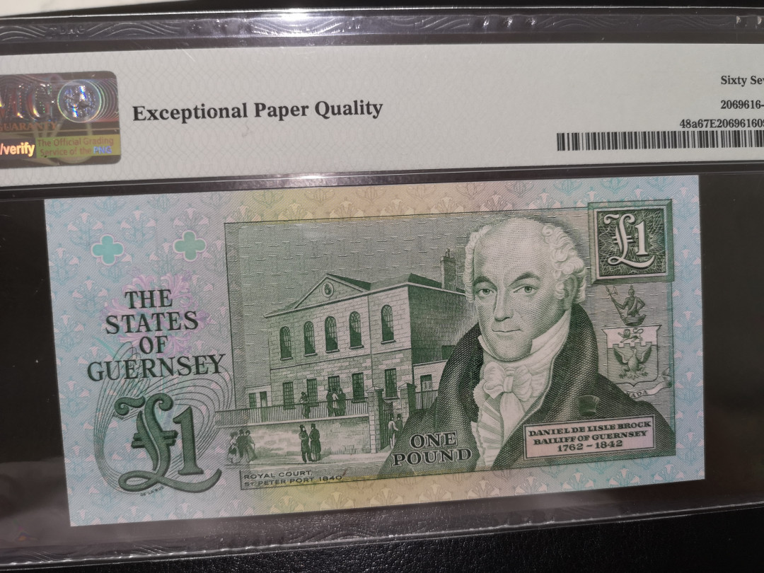 《外钞收藏家》第一百二十四期拍卖 1980-89年格恩西 1镑 pmg67