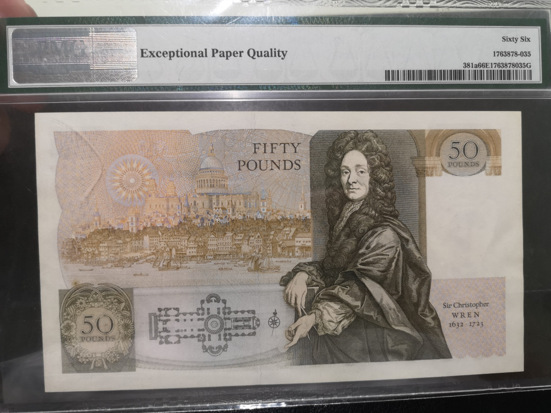 《外钞收藏家》第一百二十四期拍卖 1981-88年英国D序列50镑 pmg66