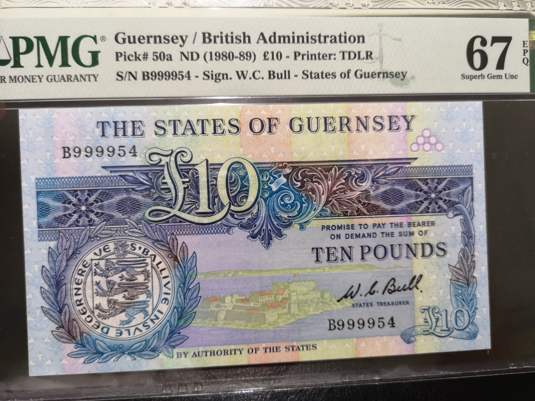 《外钞收藏家》第一百二十四期拍卖 1980-89年格恩西 10镑 pmg67