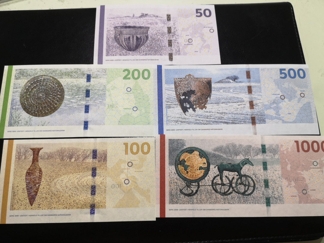 《外钞收藏家》第一百二十四期拍卖 丹麦船版 全套五张 绝品