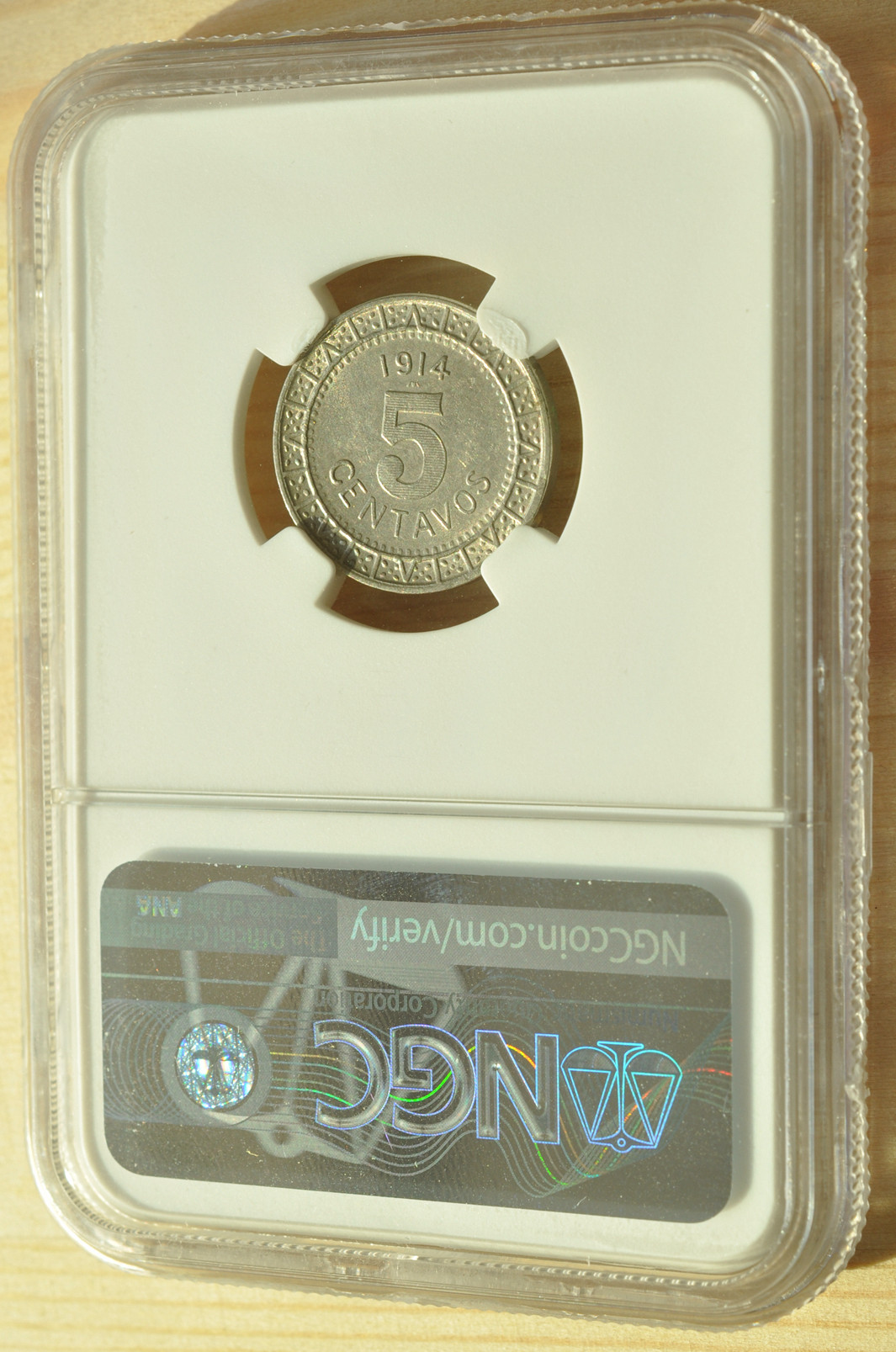 《竞宝斋》钱币微拍-第3场（0佣金包邮） NGC MS62 墨西哥1914年 鹰洋 5分镍币 好品难得