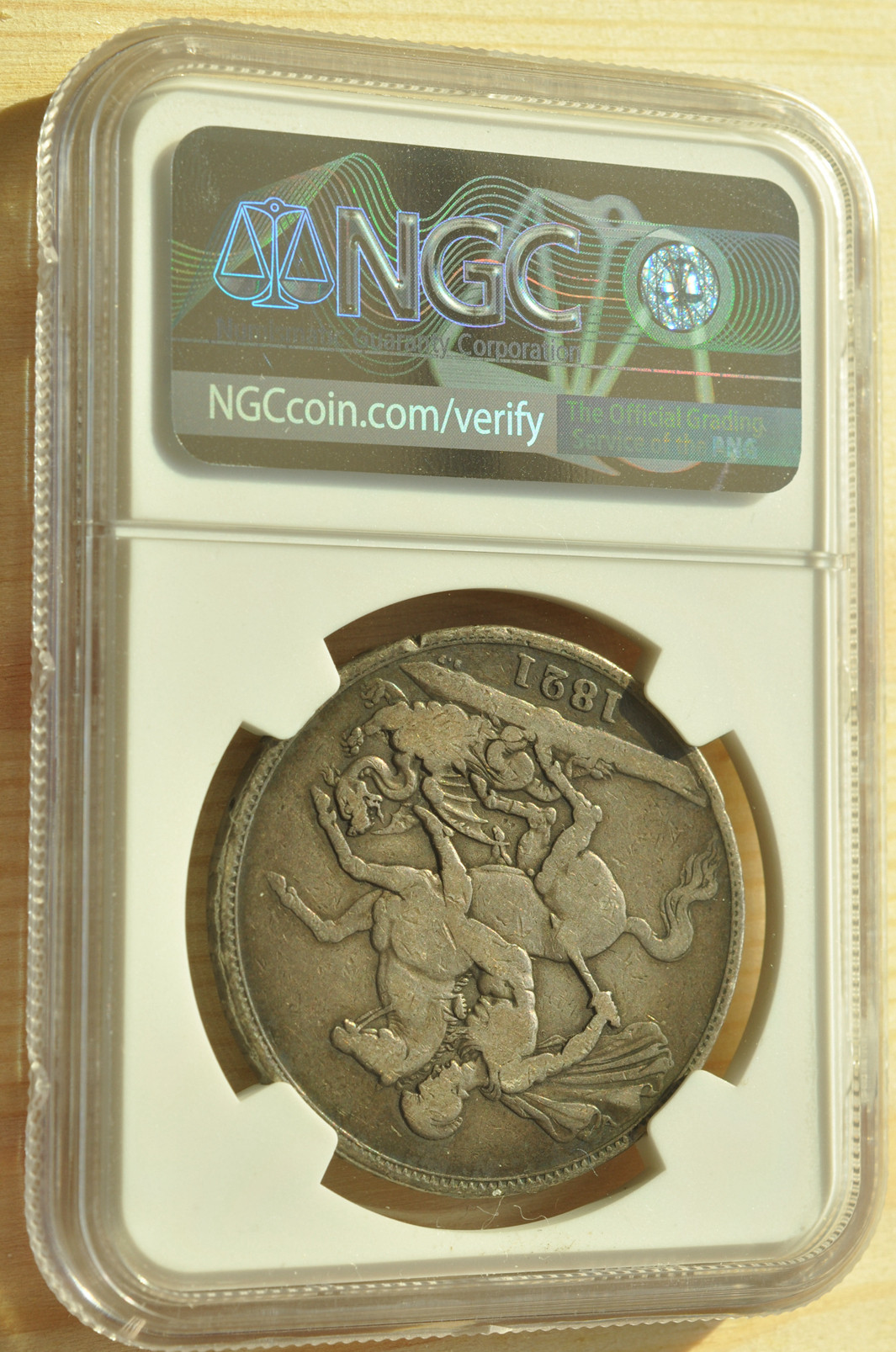 《竞宝斋》钱币微拍-第3场（0佣金包邮） NGC 评级  英国 1821年 乔四 马剑克朗大银币