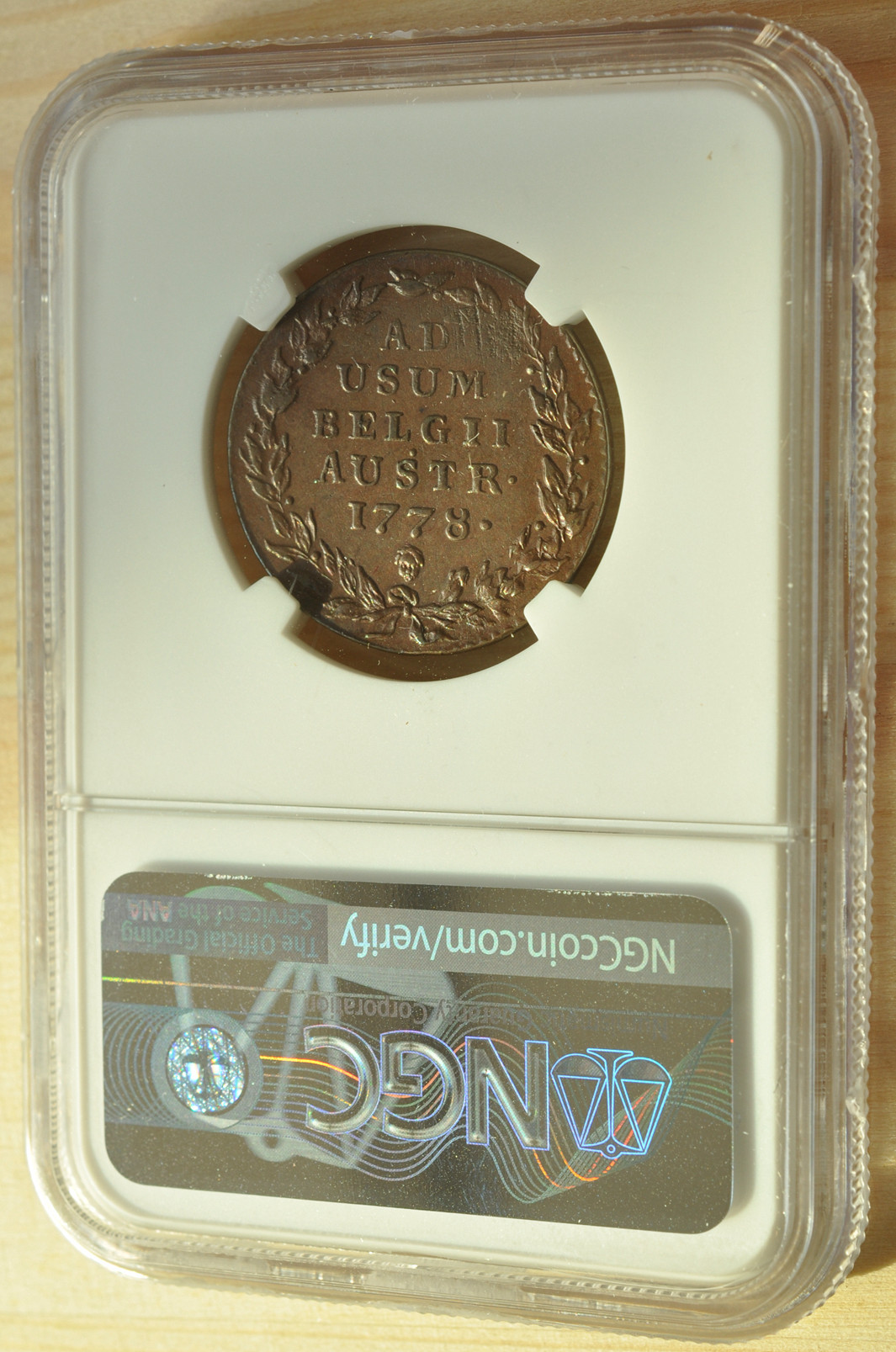 《竞宝斋》钱币微拍-第3场（0佣金包邮） NGC AU55 奥属尼德兰1778年 大奶妈2L 铜币 唯一冠军分