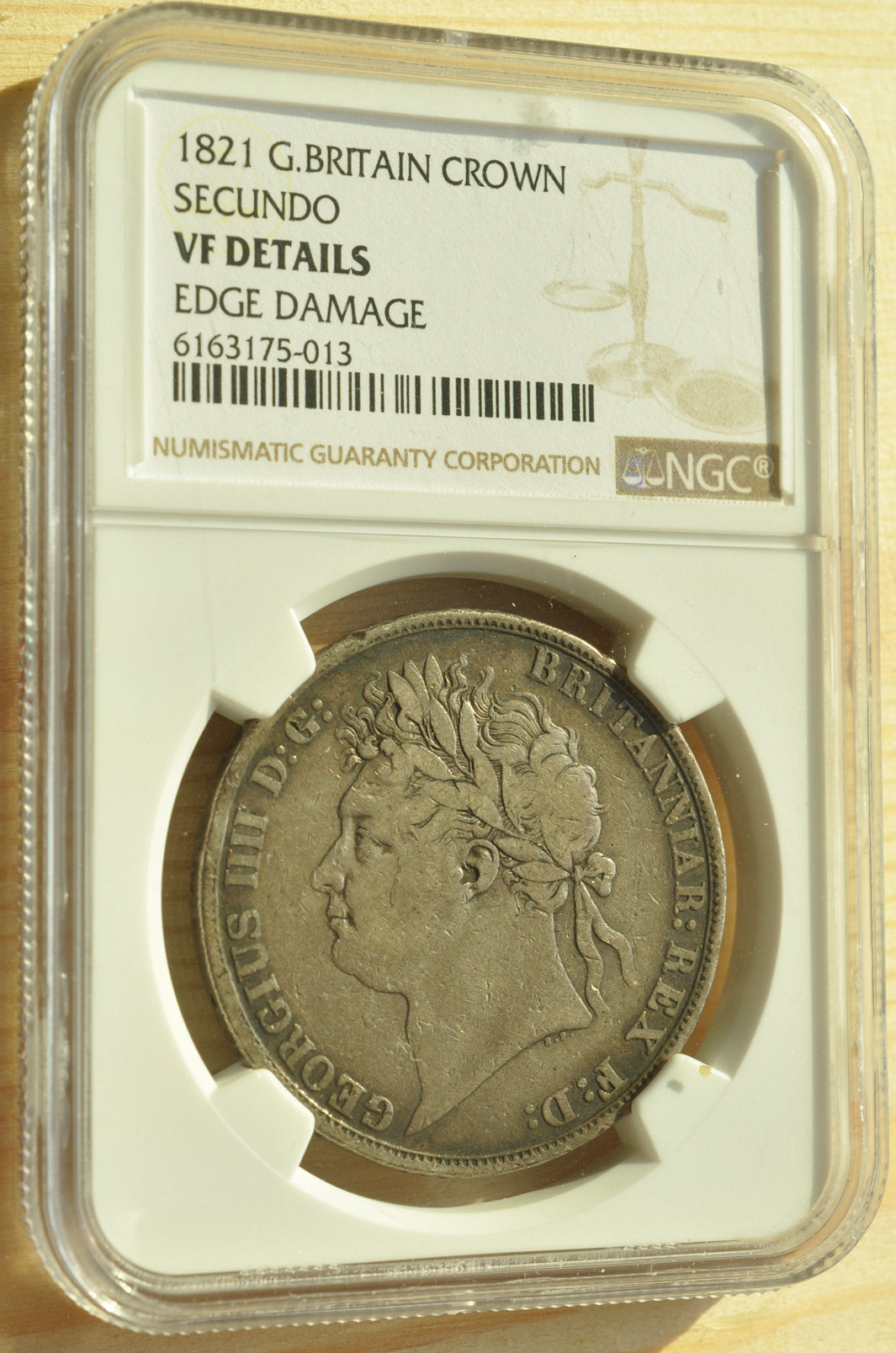 《竞宝斋》钱币微拍-第3场（0佣金包邮） NGC 评级  英国 1821年 乔四 马剑克朗大银币