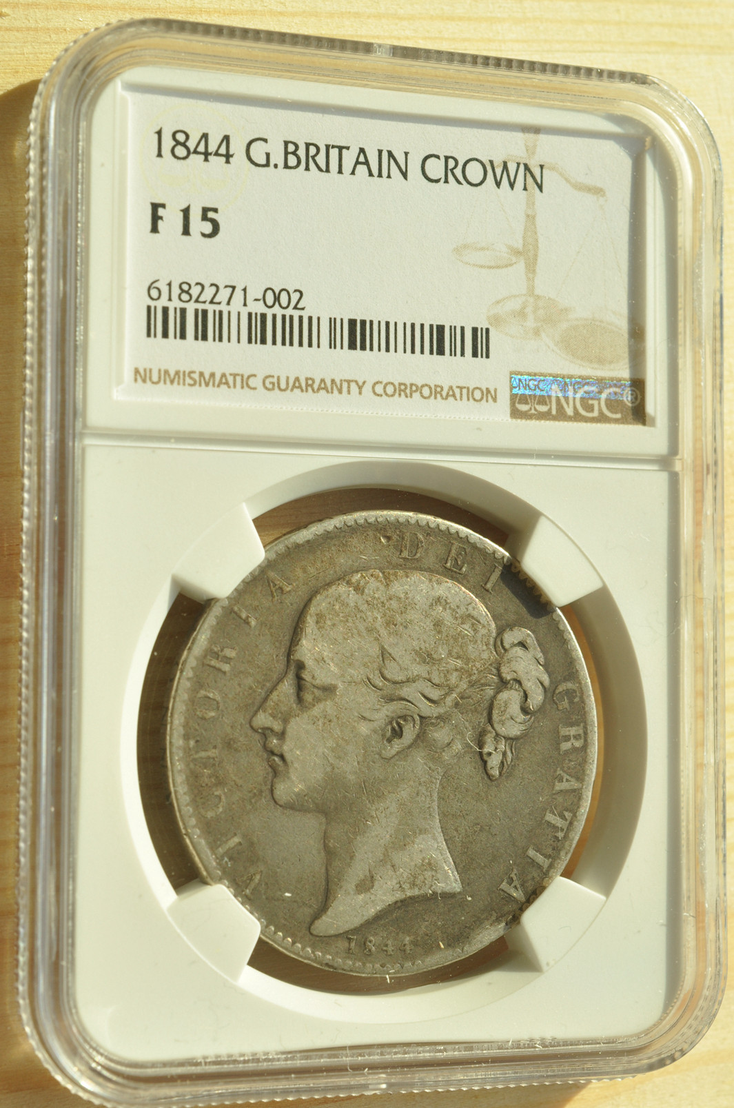 《竞宝斋》钱币微拍-第3场（0佣金包邮） NGC 评级  英国1844年 维多利亚女王 克朗大银币
