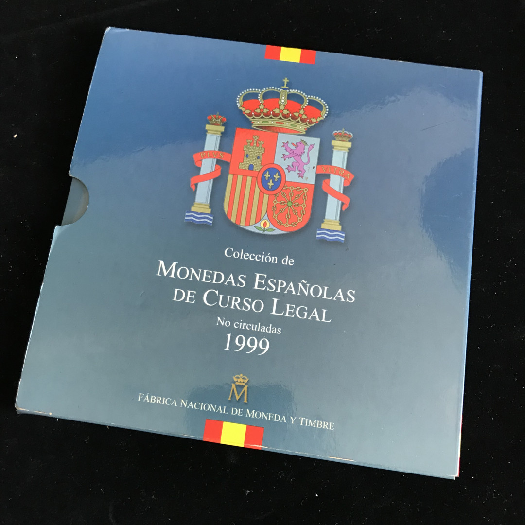 《竞宝斋》钱币微拍-第3场（0佣金包邮） 西班牙1999年卡装8枚装套币