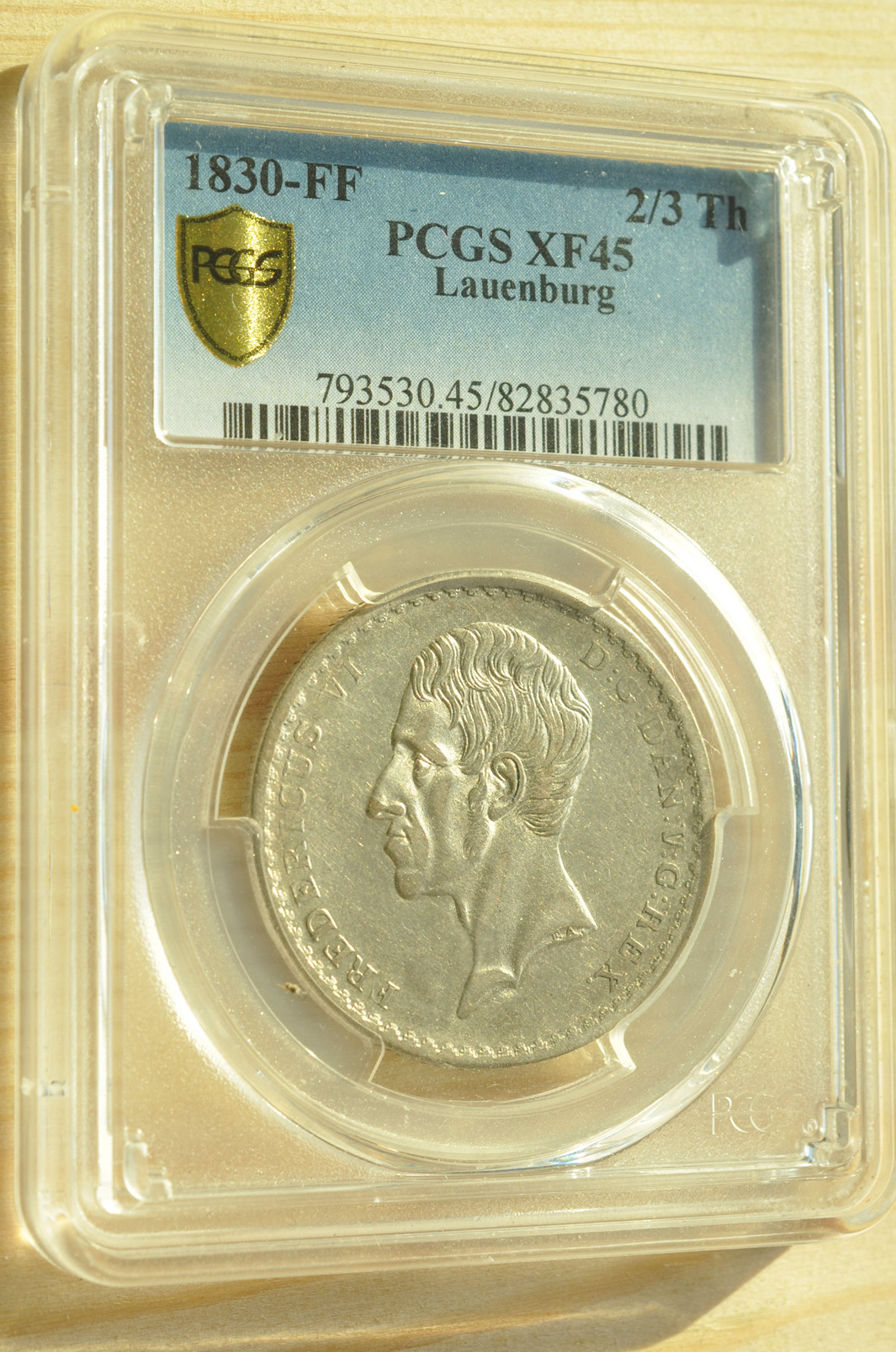 《竞宝斋》钱币微拍-第3场（0佣金包邮） （PCGS唯一冠军分）1830年德国劳恩堡2/3泰勒银币（发行量仅4000枚）