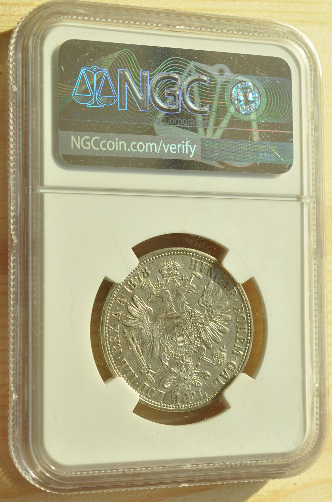 《竞宝斋》钱币微拍-第3场（0佣金包邮） 奥地利1878年 弗洛林银币 NGC 细节评级UNC 好品未给分