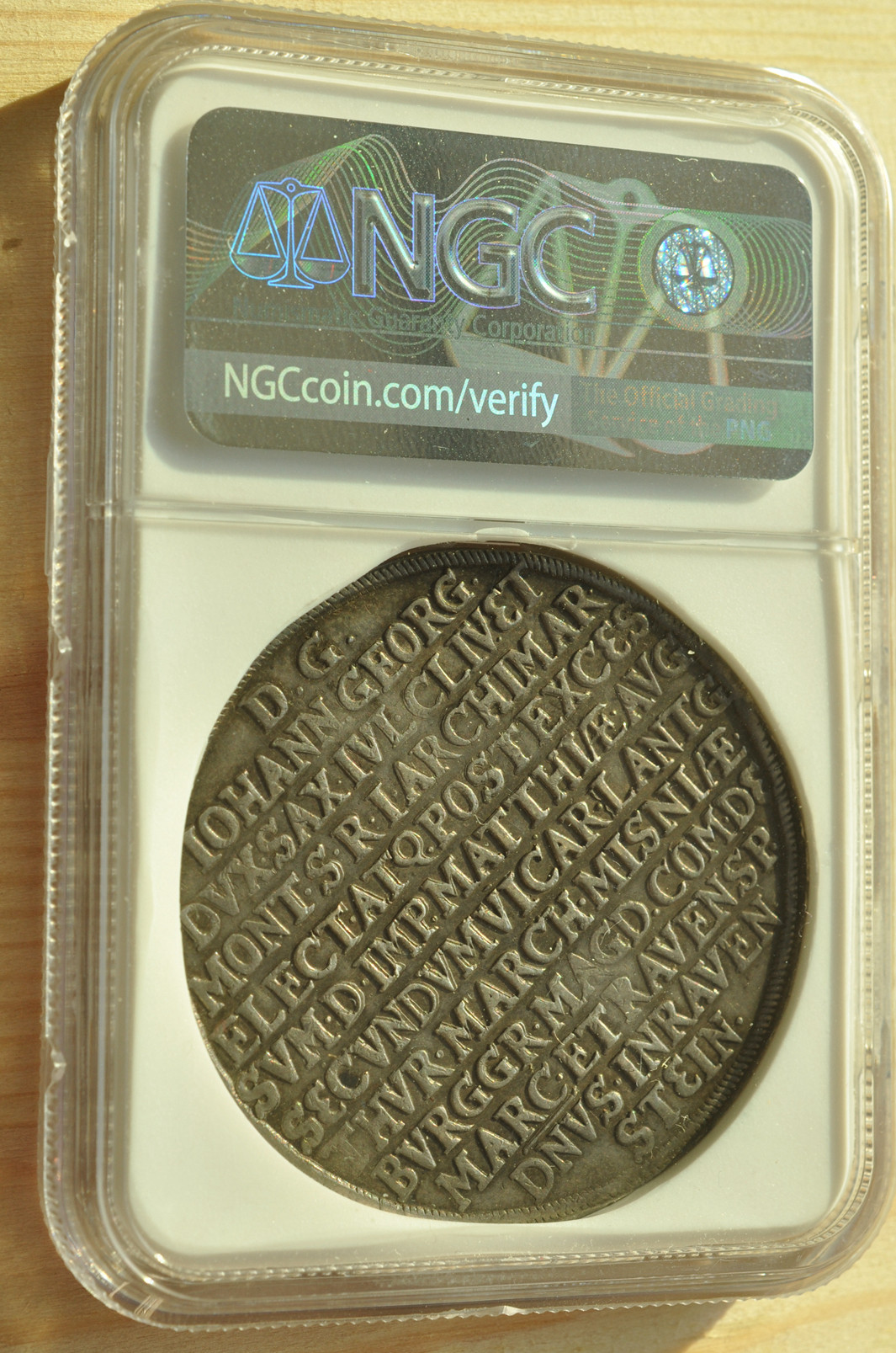 《竞宝斋》钱币微拍-第3场（0佣金包邮） NGC AU53 德国萨克森1619年 骑马大泰勒银币 唯一冠军分